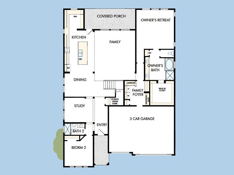 2D floor plan layout for the The Nacogdoches by David Weekley Homes in Windsong - Legacy Series, Boerne, TX (Image 3).