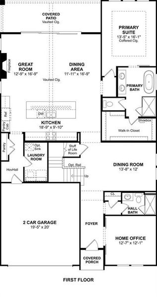 2D floor plan layout of this home in Timberbrook, Justin, TX (Image 3).