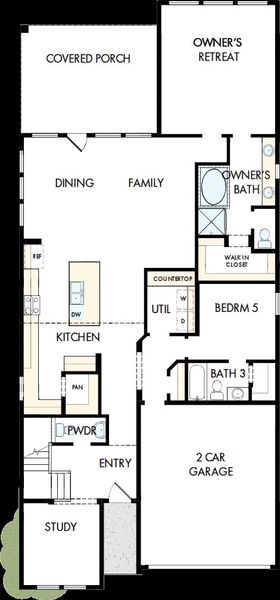 2D floor plan layout of this home in ARTAVIA - Reserve Collection, Conroe, TX (Image 5).