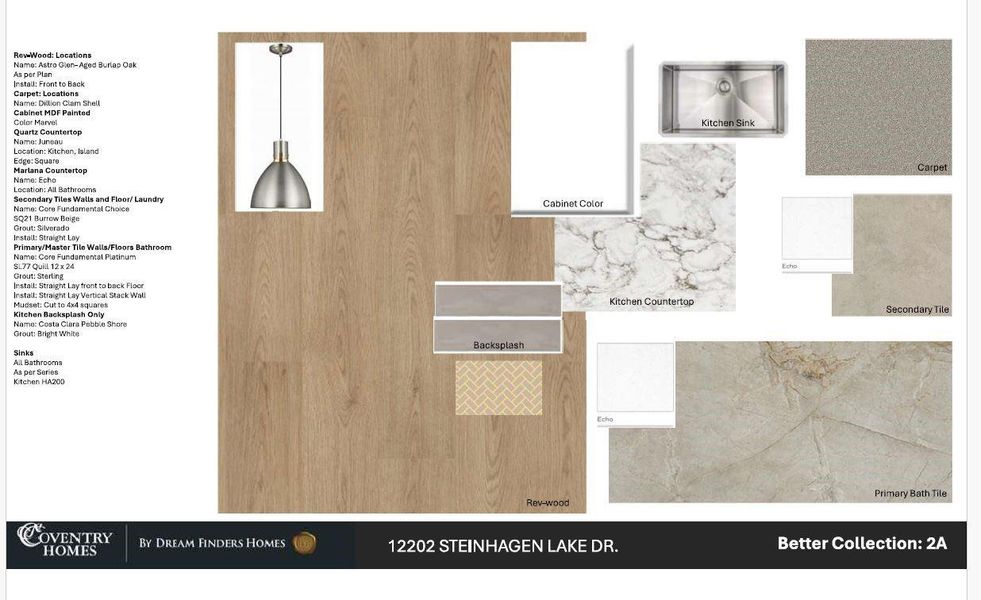 Sample of building materials used in homes in Bridgeland, Cypress (Image 3).