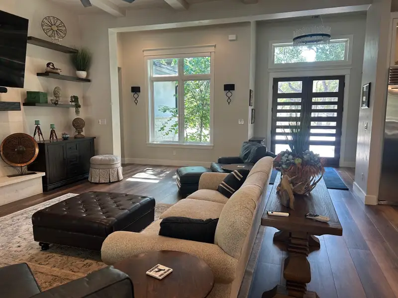Living room with beamed ceiling Living room with beamed ceiling