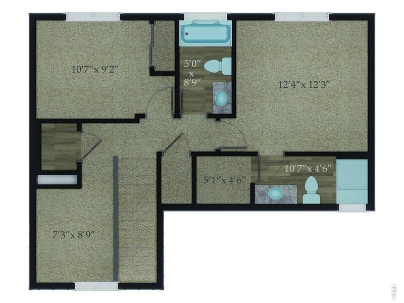 2D floor plan layout of this home in Wilson Commons, Loveland, CO (Image 5).