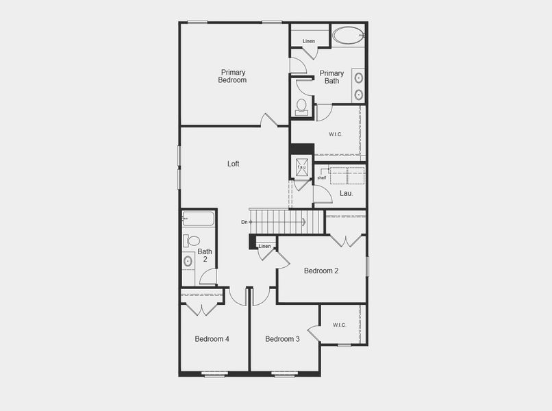 2D floor plan layout for the 2335 by KB Home in Sunset Oaks, Maxwell, TX (Image 7).