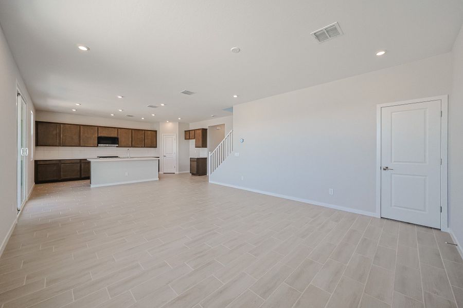 A large empty room. A large empty room.