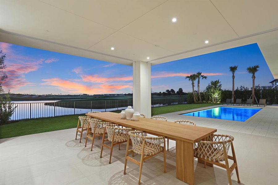 Twilight Outside Dining View Twilight Outside Dining View