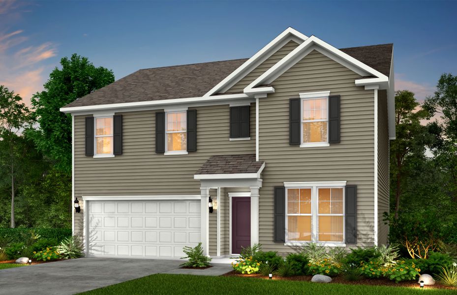 Representative exterior photo of a completed home built from the Hampton by Pulte Homes in Hamlet at Carothers Crossing, La Vergne, TN (Image 23).