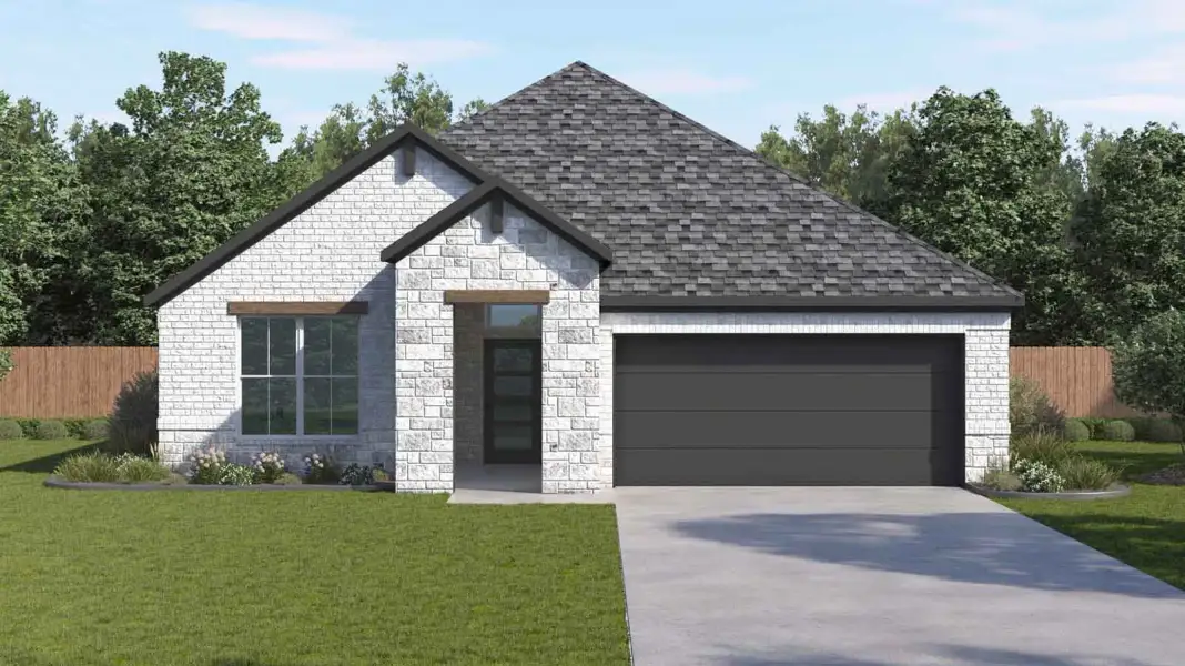 Representative exterior photo of a completed home built from the Fannin by D.R. Horton in Lago Mar 60' Homesites, Texas City, TX (Image 2).
