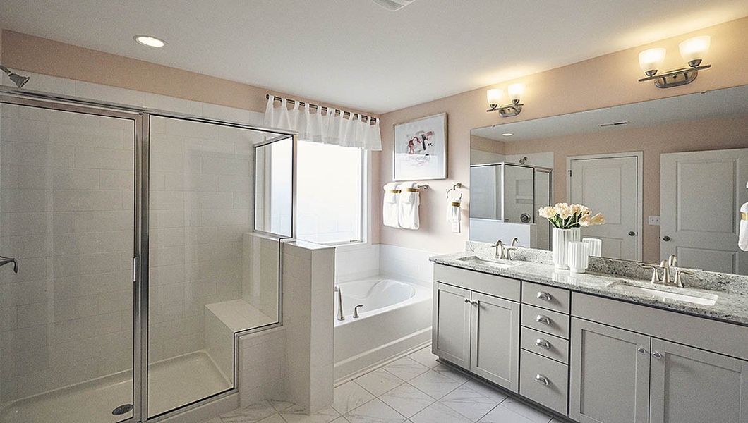 Furnished interior view inside a new home in The Meadows at Kinsley, Jamestown (Image 31). Furnished interior view inside a new home in The Meadows at Kinsley, Jamestown (Image 31).