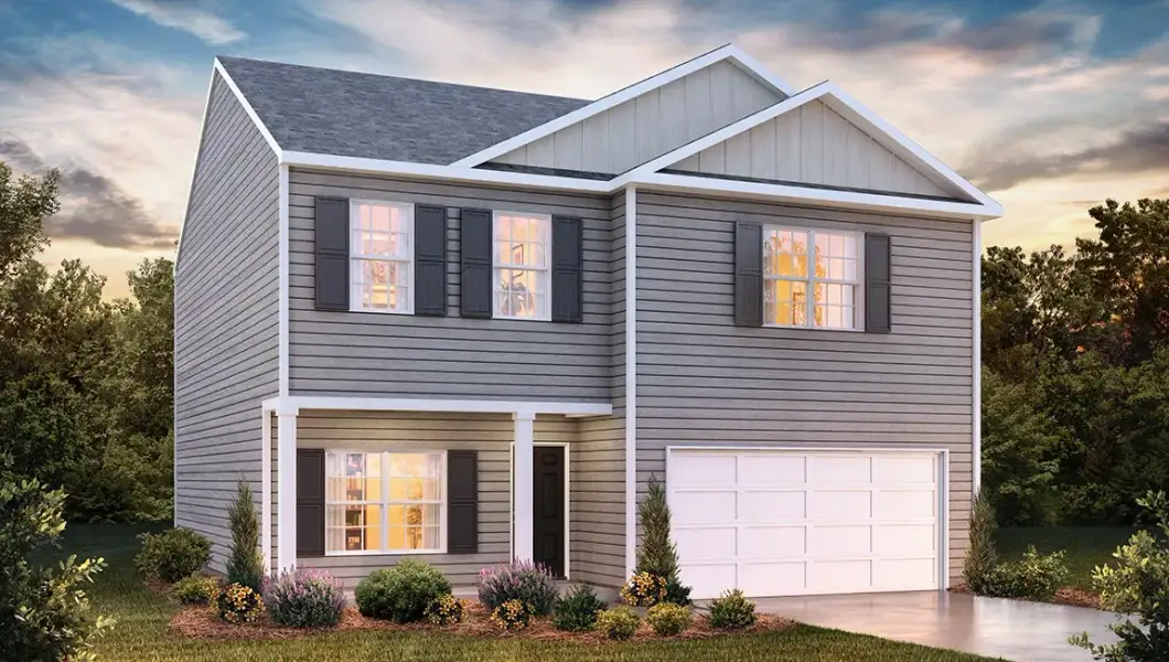 Representative exterior photo of a completed home built from the Penwell by D.R. Horton in Rydele Heights - Express, Weaverville, NC (Image 1). Representative exterior photo of a completed home built from the Penwell by D.R. Horton in Rydele Heights - Express, Weaverville, NC (Image 1).