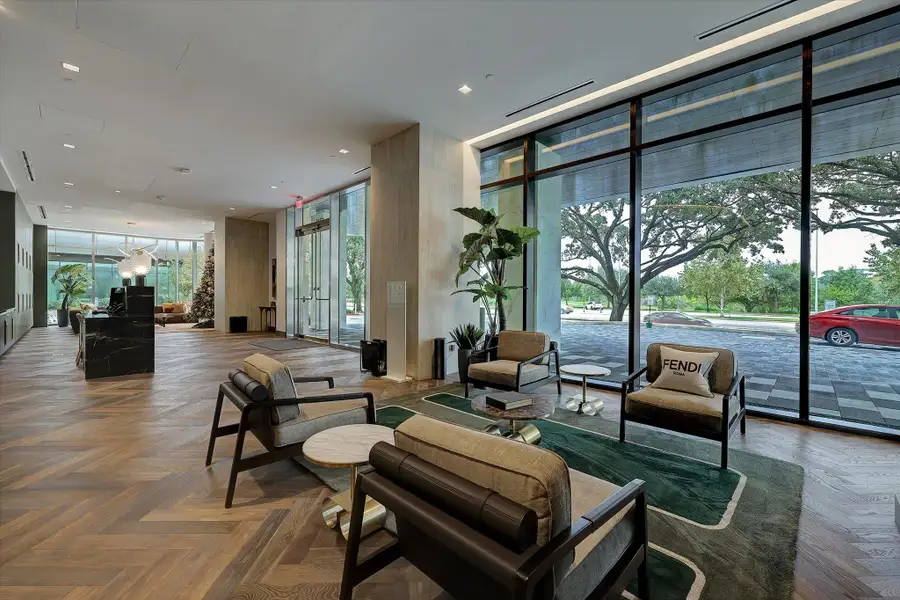 Step into the realm of opulence in the private luxury condo lobby, adorned with exquisite FENDI Casa furniture.