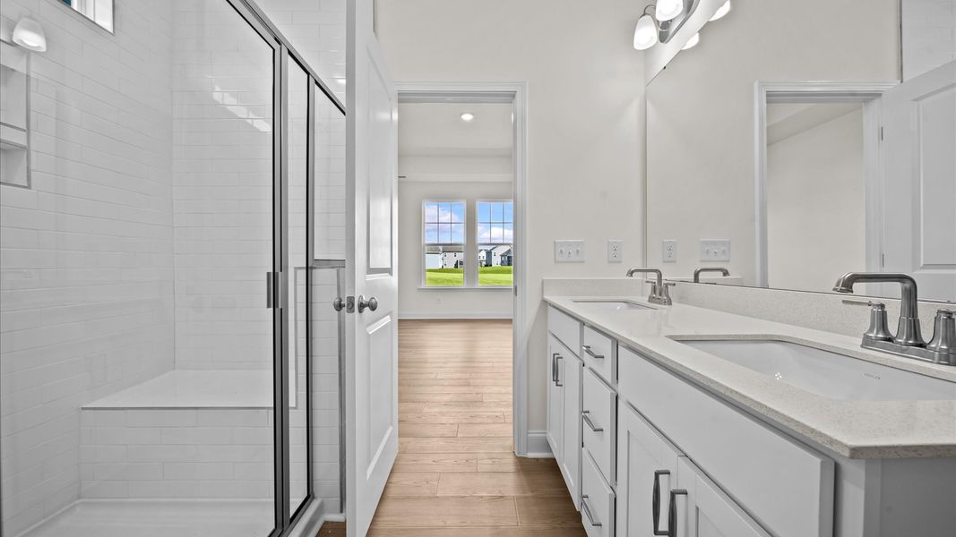 Representative furnished interior of a home built from the Greenwich by DRB Homes in Bellerose, Gibsonville (Image 20).
