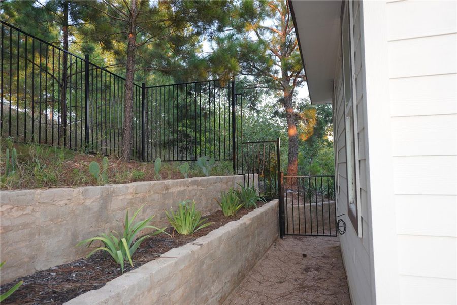 A nice natural look at this property's professional landscaping done.