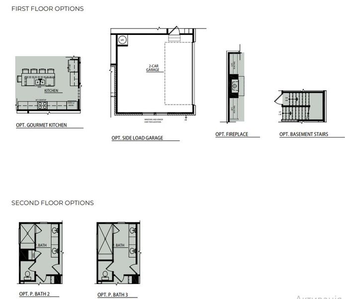 2D floor plan layout for the The Lawrence by EMC Homes, LLC in The Village at Maple Street, Dawsonville, GA (Image 3).