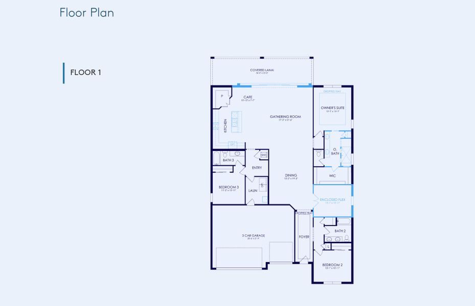 2D floor plan layout of this home in Spencer Glen, Riverview, FL (Image 3).