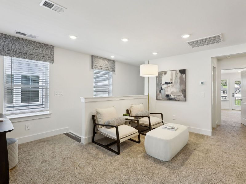 Furnished interior view inside a new home in Lakes at Bella Lago - Signature Series, Franklin (Image 6). Furnished interior view inside a new home in Lakes at Bella Lago - Signature Series, Franklin (Image 6).