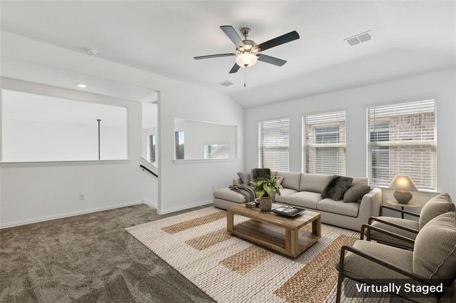 Furnished interior view inside a new home in Wildflower Ranch: Lonestar Collection, Fort Worth (Image 17). Furnished interior view inside a new home in Wildflower Ranch: Lonestar Collection, Fort Worth (Image 17).