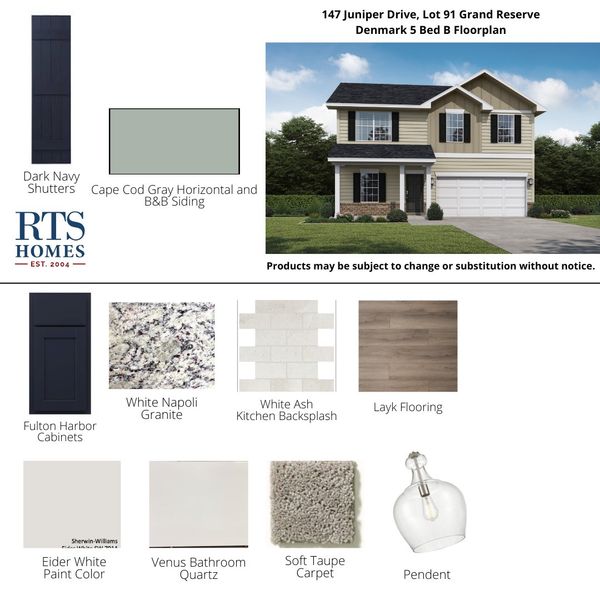 2D floor plan layout of this home in Grand Reserve, Hinesville, GA (Image 5).