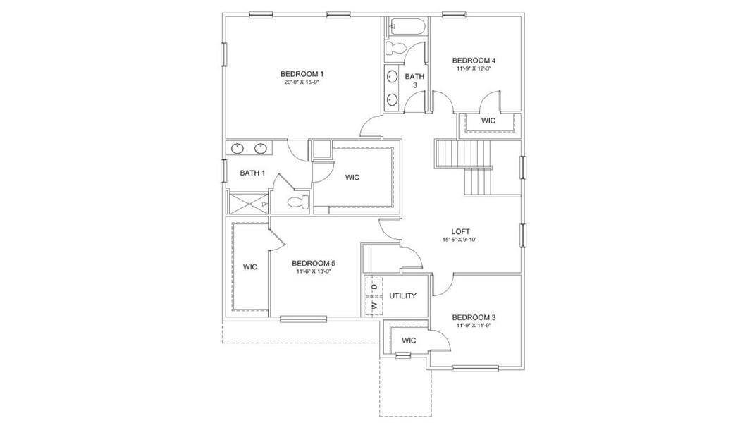 2D floor plan layout for the Hennessy by D.R. Horton in Fossil Creek Ranch, Windsor, CO (Image 4).