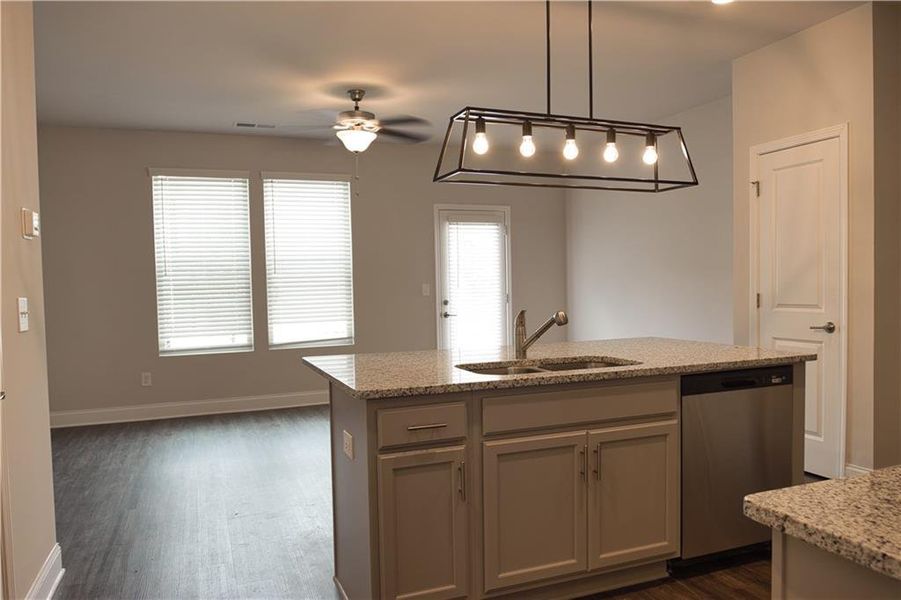 Furnished interior view inside a new home in Morning Creek Forest, South Fulton (Image 2).