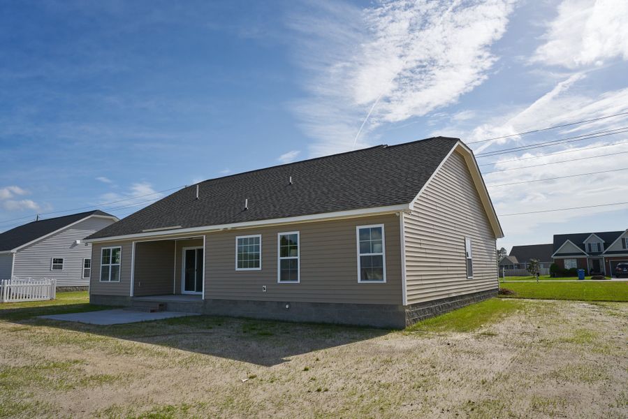 Representative exterior photo of a completed home built from the Ivy by Bill Clark Homes in Davenport Farms, Winterville, NC (Image 30). Representative exterior photo of a completed home built from the Ivy by Bill Clark Homes in Davenport Farms, Winterville, NC (Image 30).
