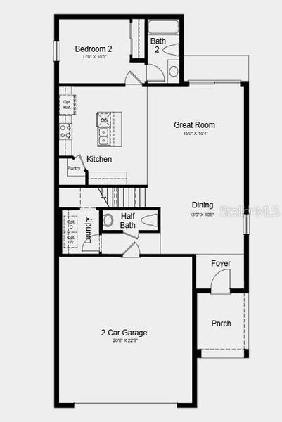 2D floor plan layout of this home in Marion Creek, Haines City, FL (Image 3).