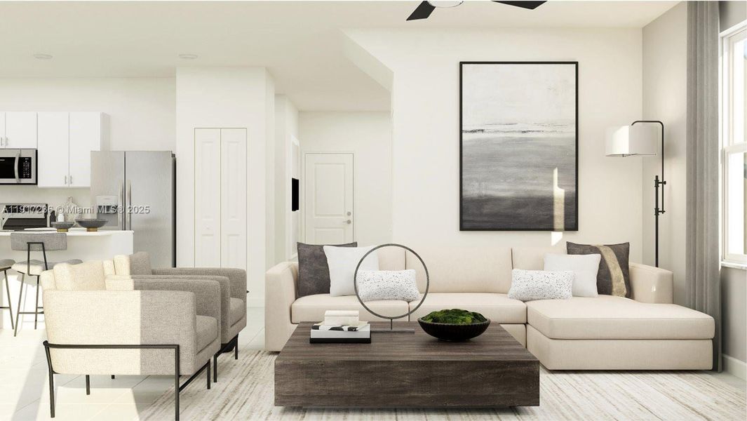 Furnished interior view inside a new home in Altamira: Granada Collection, Homestead (Image 4).