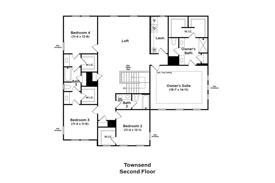 2D floor plan layout of this home in Lakeside Glen, York, SC (Image 27).