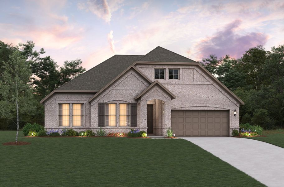 Representative exterior photo of a completed home built from the Stockdale by Beazer Homes in Lovers Landing, Forney, TX (Image 2). Representative exterior photo of a completed home built from the Stockdale by Beazer Homes in Lovers Landing, Forney, TX (Image 2).