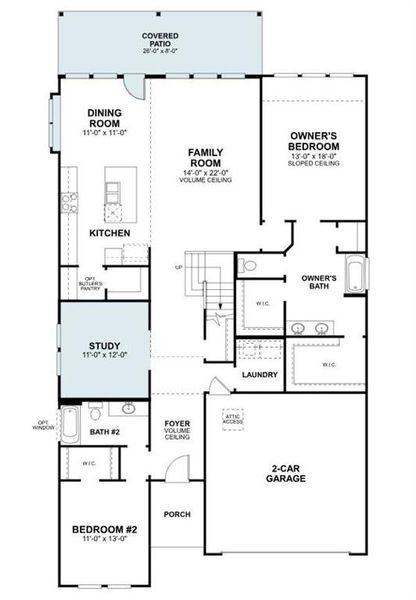 2D floor plan layout of this home in Lilyana, Celina, TX (Image 3).