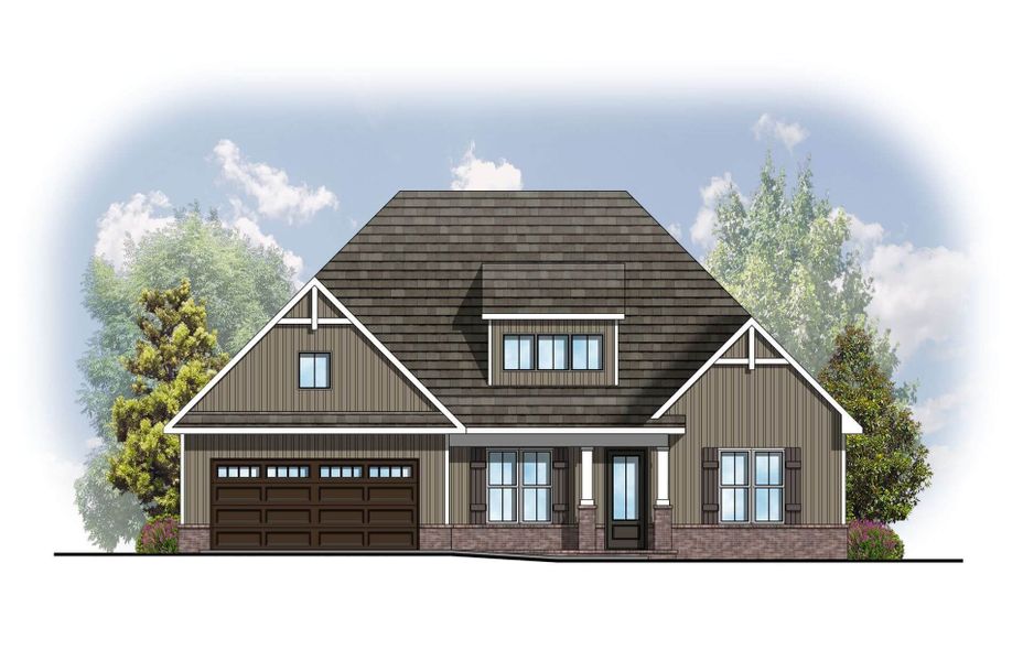 Representative rendering of the exterior for the Piedmont II by Cook Bros. Homes (Image 4).