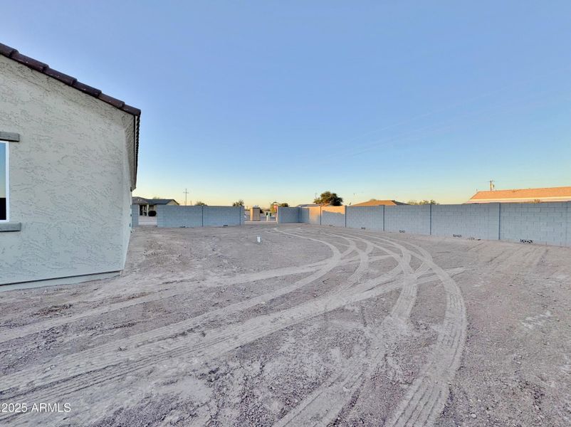 extra large side yard on other side