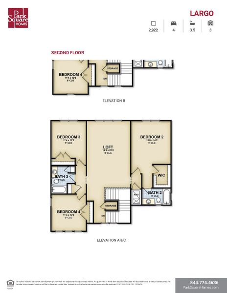 2D floor plan layout of this home in Tamarack at Two Rivers, Zephyrhills, FL (Image 3).