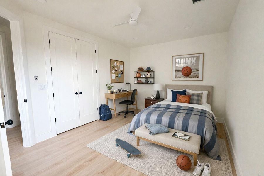 Bedroom virtually staged