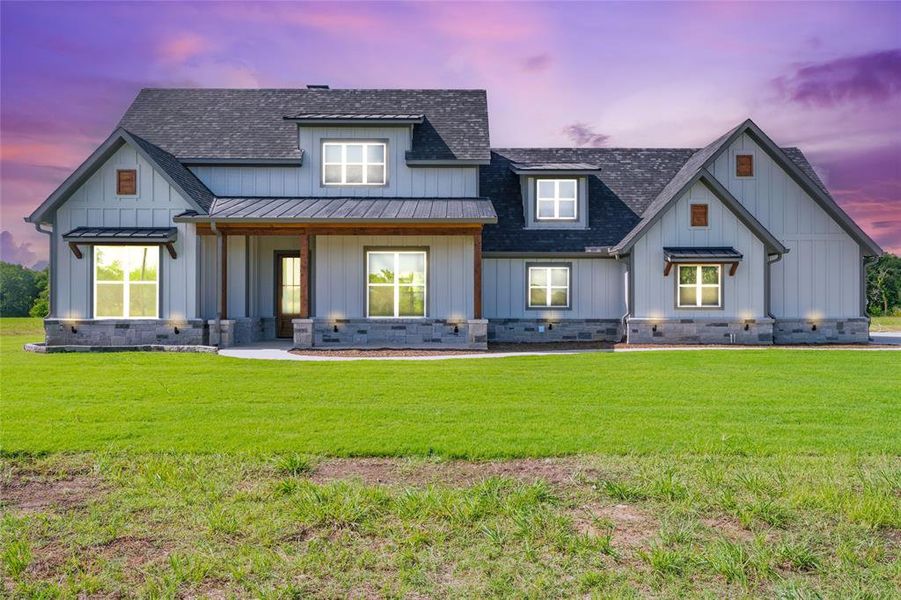 Front exterior of a new home in , Wills Point, TX, highlighting curb appeal (Image 15).