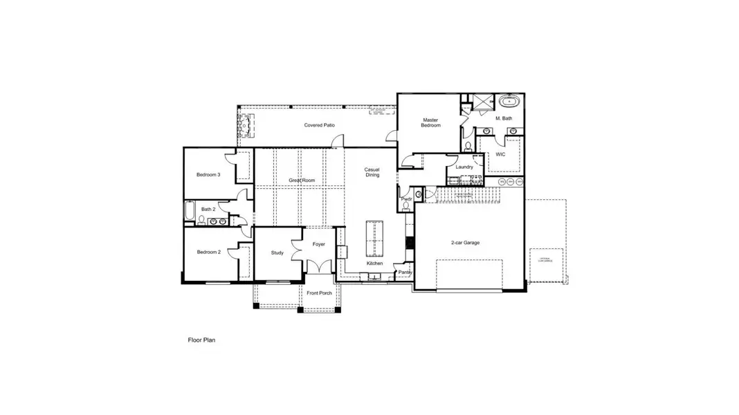 2D floor plan layout for the The Red Oak by Joseph Creek Homes in Country Village Estates, Castroville, TX (Image 3). 2D floor plan layout for the The Red Oak by Joseph Creek Homes in Country Village Estates, Castroville, TX (Image 3).