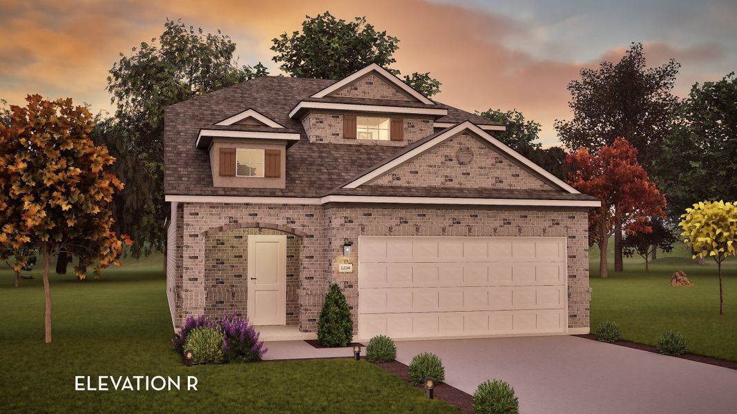 Representative exterior photo of a completed home built from the Mesquite by CastleRock Communities in Arboretum Estates, Terrell, TX (Image 2).