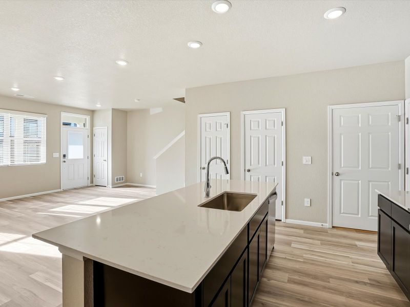 Furnished interior view inside a new home in Skyview at High Point, Aurora (Image 2). Furnished interior view inside a new home in Skyview at High Point, Aurora (Image 2).