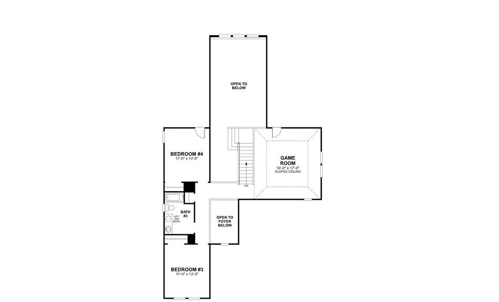 2D floor plan layout for the Balcones by M/I Homes in Lily Creek at Sutton Fields, Aubrey, TX (Image 3). 2D floor plan layout for the Balcones by M/I Homes in Lily Creek at Sutton Fields, Aubrey, TX (Image 3).