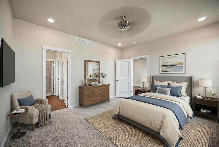 Furnished interior view inside a new home in Ridge at Lorson Ranch, Colorado Springs (Image 12).