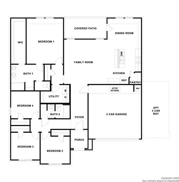 2D floor plan layout of this home in Hartland Ranch, Lockhart, TX (Image 4).