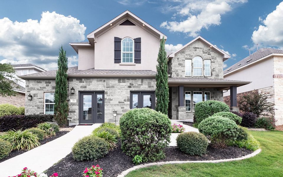 Representative exterior photo of a completed home built from the Snowmass by CastleRock Communities in Sanctuary, Salado, TX (Image 20).