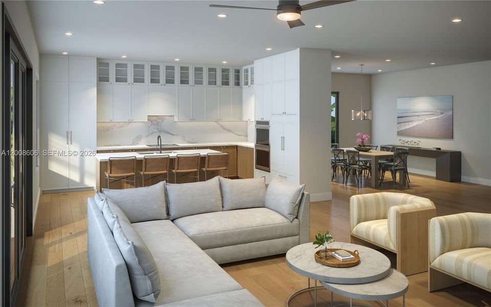 Furnished interior view inside a new home in , Miami (Image 3).