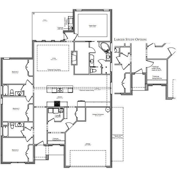 2D floor plan layout for the The Courtney by Reece Homes in Greenbrier, Bryan, TX (Image 5).