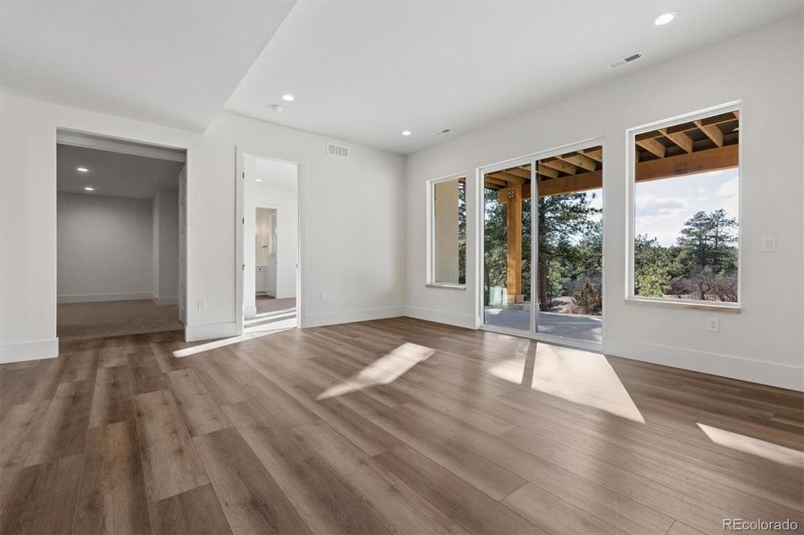 Looking out to the backyard