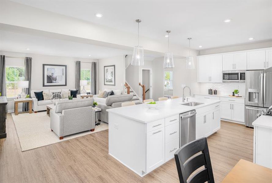 Representative furnished interior of a home built from the Columbia by Ryan Homes in Crystal Falls, Dawsonville (Image 5).