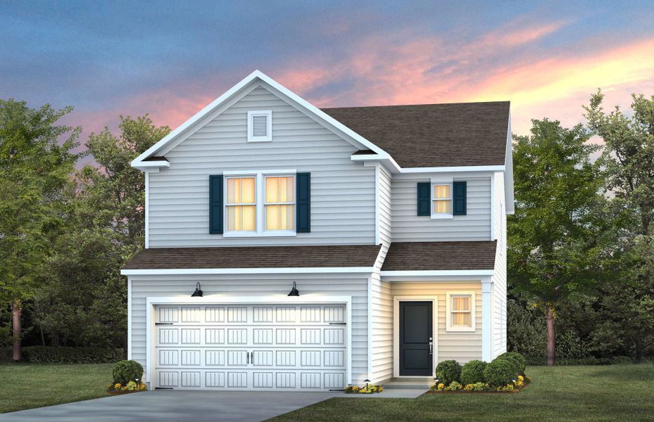 Front exterior of a new home in Solana, Durham, NC, highlighting curb appeal (Image 2). Front exterior of a new home in Solana, Durham, NC, highlighting curb appeal (Image 2).
