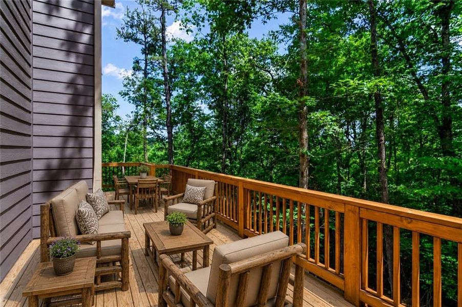 Exterior details and patio area of a home in , Ellijay (Image 29).