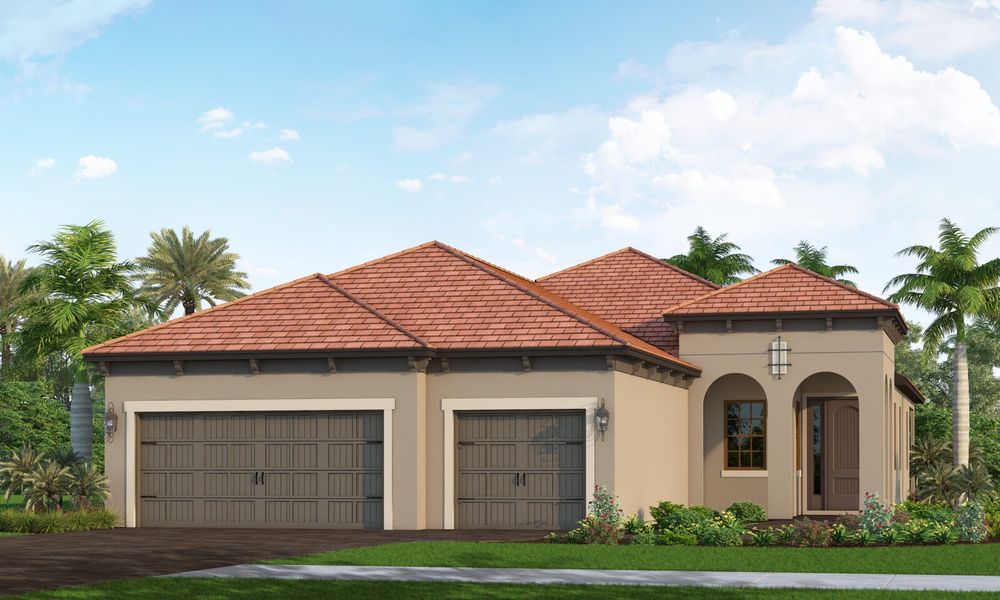 Representative exterior photo of a completed home built from the Bright Meadow 2 by Neal Communities in Vistera of Venice, Venice, FL (Image 2).