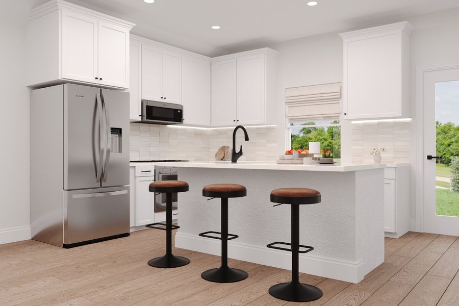 Representative furnished interior of a home built from the Daisy by Beazer Homes in Saratoga: Fields 40', Aubrey (Image 7). Representative furnished interior of a home built from the Daisy by Beazer Homes in Saratoga: Fields 40', Aubrey (Image 7).