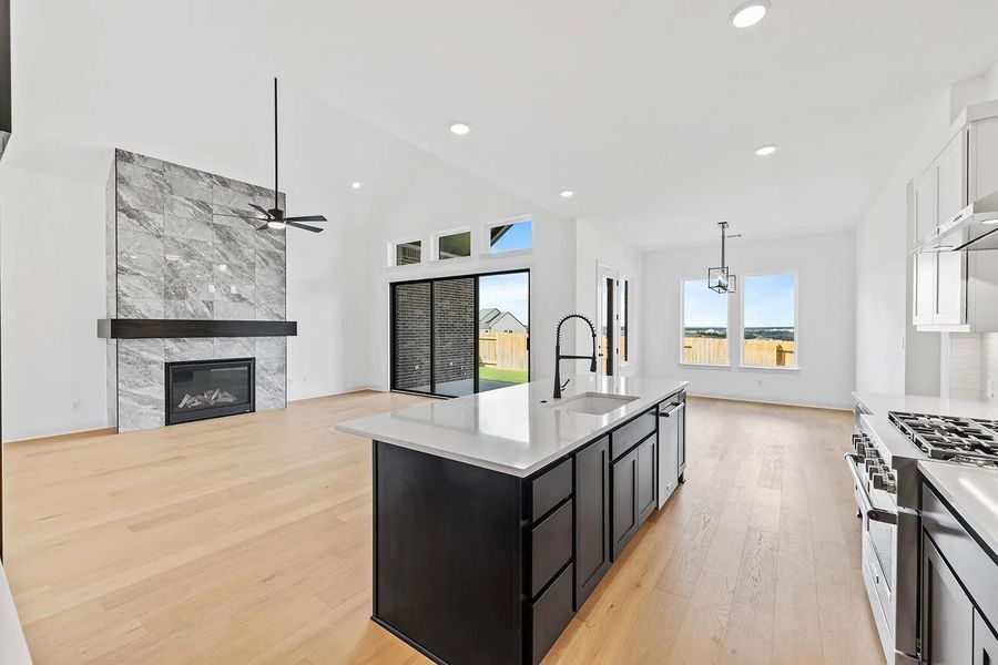 Furnished interior view inside a new home in Lariat - 70', Liberty Hill (Image 7).